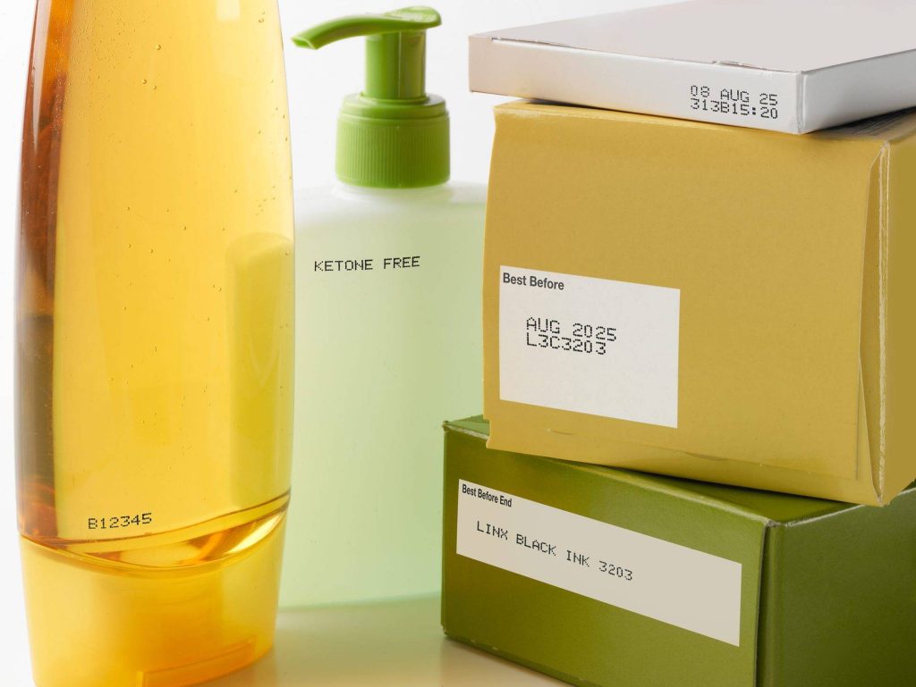 batch and date coding on some cosmetics product